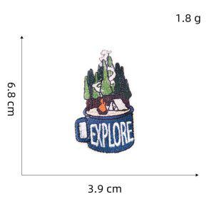 야외 모험 풍경 로고 다림질 자수 패치, 바느질 의류 스티커 액세서