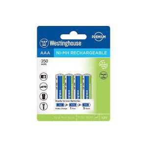 Unbranded Westinghouse AAA Ni-Mh 350mAh Rechargeable Batteries Pack of 4