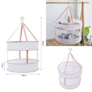 스윗홈 2단 빨래건조망 니트 양말 건조대 핑크