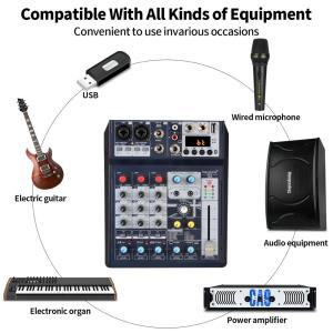 휴대용 오디오 믹서 Depusheng DE8 8 채널 사운드 믹싱 콘솔 미니 블루투스 USB 컴퓨터 녹음 재생 48V 팬텀