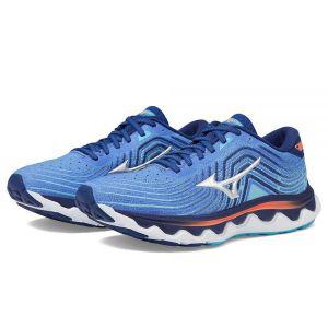 Mizuno 여성용 웨이브 호라이즌 6 러닝화, 눈부신 블루-실버