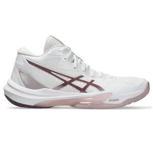 ASICS 여성용 스카이 엘리트 플라이트폼 미드 탑 3 배구화, 8.5, 화이트/화이트