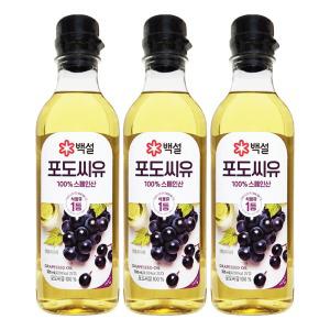 백설 식용유 포도씨유 500mL x 3개