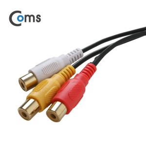 Coms AUX 3.5스테레오 4극(F) to 3RCA(F) 케이블 27cm NA829 3.5mm 스테레오 4극 암단자 RCA 3선 암단자 구