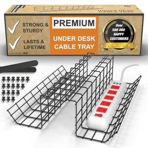 Scandinavian Hub 책상 아래 케이블 관리 트레이 책상용 코드 오거나이저 와이어 홀더 블랙 2개 세트