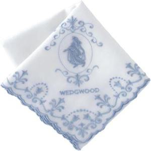 WEDGWOOD 웨지우드  자수 손수건 라이트블루 재스퍼 면100 여성 46cm 138017-2202-12