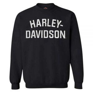 Harley-Davidson 남성용 헤리티지 풀오버 크루 스웨트셔츠 블랙 H-D 30296636, 블랙.,