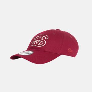 STUSSY 스투시 뉴에라 9투엔티 SS 아플리케 볼 캡 모자 BURGUNDY