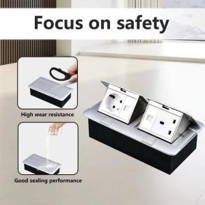 USB HDMI TV 캐비닛이 있는 숨겨진 데스크톱 소켓, EU 바닥 전기 콘센트, 오목한 멀티탭 테이블 120x220mm