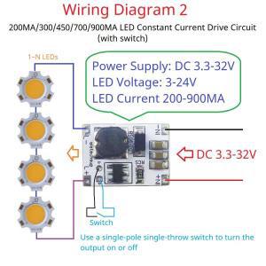 LED 조광기 PWM 컨트롤러 모듈, LD3190SB 다기능 DC-DC 벅 정전류 드라이버, DC 3.3-30V, 200MA, 300, 450,