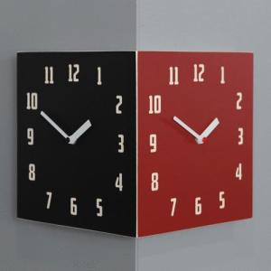 Morden Retro Corner Clock (BlackRed)인테리어벽시계 벽걸이양면 소품 모서리 코너