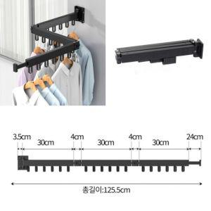 3단 폴딩 벽걸이 빨래건조대 베란다 이불건조대 블랙