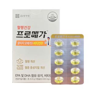 종근당건강 프로메가 알티지 오메가3 비타민D 430mg x 60캡슐 1박스 HI