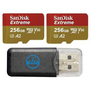 샌디스크 익스트림 256GB MicroSD 메모리 카드 2팩 DJI 드론 시리즈 미니 4 프로 SDSQXAV-256G-GN6MN V30 A