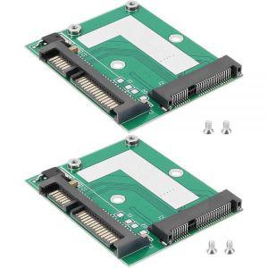 그린 mSATA to SATA 3.0 SSD 어댑터 카드 미니 PCI-E - 2.5인치 나사 포함 노트북 DVD 플레이어 메모리 액