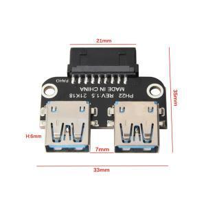 데스크탑 마더보드 어댑터 컨버터, 20 핀-듀얼 USB 3.0, 19 핀, 헤더-2 포트 A 암 커넥터 카드 리더
