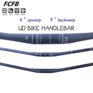 FCFB-UD 검은색 4 업스윕 9 카본 핸들 바, 31.8mm 산악 자전거 사이클링 mtb