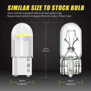 AILEO 소켓 W5W 유리 COB 6000k 독서 돔 램프 마커 웨지 번호판 전구 168 194 DC 화이트, T10, 개