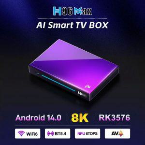 셋톱박스 리모컨 스마트 TV 박스 안드로이드 14 RK3576 8 코어 비디오 셋톱 8K 와이파이 6 BT54 미디어 플