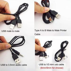 5가지 유형 USB 2.0 A Male To 미니 프린터 케이블, 3.5mm 오디오 v3 충전 연장 커넥터 어댑터 코드 와이어