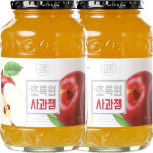 초록원 사과잼 사과쨈 잼 2KG(1KGX2병)