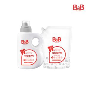 비앤비 유아 세탁 섬유유연제 베르가못 1.5L 용기형+1.5L 리필형