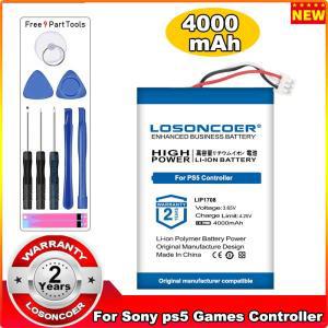 LOSONCOER 충전식 리튬 듀얼 센스 게임 컨트롤러용 배터리 소니 PS5 4000mAh LIP1708