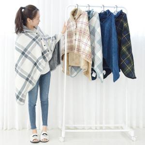 OMT 극세사 양털 차량용 똑딱이 무릎담요 망토담요 캠핑 차박 겨울용품 OFS-CAPE 80X130cm 양면 이불 침구