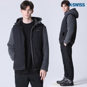 K-SWISS] 베스트부착형 후리스 후드 패딩점퍼