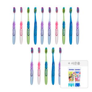 조르단 어린이 칫솔 스텝 4단계 색상랜덤, 15개 + 증정(스텝2 치약, 20g, 2개)