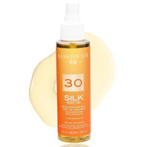 Hampton Sun SPF 30 Silk Body Oil 4.0 oz. - Hyaluronic Acid Infused Dry Firms Hydrates Skin Promotes