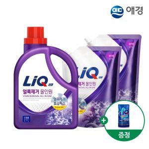 리큐 얼룩제거 올인원 액체세제 용기 2.7L 1개+리필 2.1L 2개+겸용300g 제공 (일반/드럼 택1)