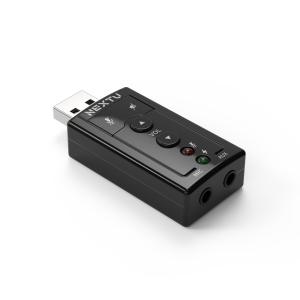 NEXT-AV2306 외장형 USB 사운드카드 오디오 젠더 / 스테레오 3.5mm Aux 스피커 마이크 7.1채널 / PC 노트북