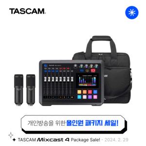 [TASCAM] Mixcast 4 + TM-70 (2개) + CS-PCAS20 타스캄 오디오 인터페이스 믹서 패키지