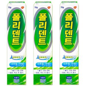 폴리덴트 틀니접착제 의치부착재 후레쉬민트 70g x3개