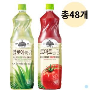 가야농장 알로에 + 토마토 주스 대용량 1.5L 총48개