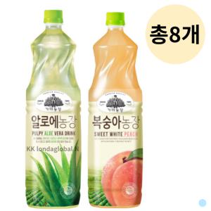 가야농장 알로에 + 복숭아 주스 음료 추천 1.5L 총8개