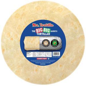 Mr. Tortilla Big Burrito 랩 - 30.5-33cm(12-13인치) 소규모 배치 장인 토르티야, 레스토랑 사이즈, 아보