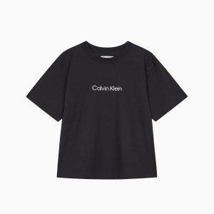 케빈클라인 진 CALVIN KLEIN JEANS 캘빈클라인 여성 릴렉스핏 스탠다드 로고 반팔 티셔츠 40WH113306821