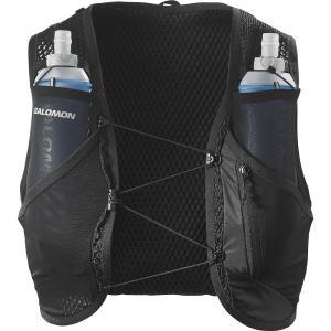 Salomon 살로몬 ACTIVE SKIN 8 하이드레이션 팩 러닝 조끼 플라스크 포함 블랙메탈 XL 913210