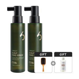 CH6 스칼프 싹 세럼 탈모 토닉 140ml 2개 (+우드브러쉬사은품 증정)