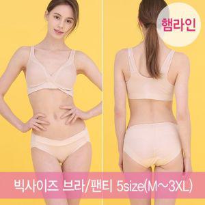 에어쿠션 햄라인 수유브라+햄라인 로우팬티 SET 임파선 3XL까지 빅사이즈