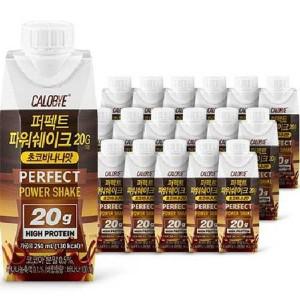 [18개입] 칼로바이 퍼펙트 파워쉐이크 20G 초코바나나맛 250ml 프로틴 음료 마시는 단백질 드링크