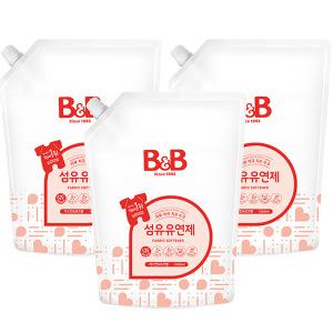 비앤비 섬유유연제 자스민로즈향 리필, 1.5L, 3개