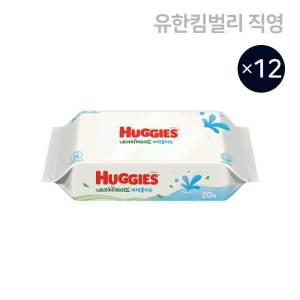 하기스 네이처메이드 비데물티슈 휴대용 20매 12팩사용 후 변기에 바로 버려요! 생분해성 원단 물티슈비데,