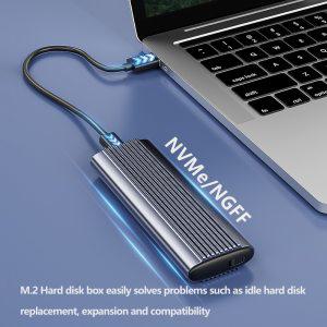 KDYDO M.2 NVMe SSD 케이스 10Gbps HDD 박스 NVME SSD-USB 3.1 인클로저 타입 A-타입 C 케이블 OTG 포함