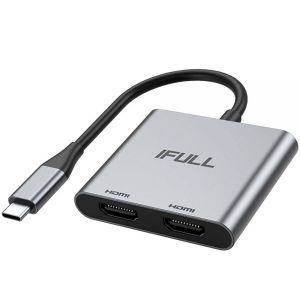 USB C - 듀얼 HDMI 어댑터 모니터 허브 도킹 스테이션 2개 포함 4K 60hz 노트북 HP 델 서피스 레노버 씽크