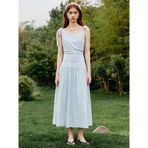 WD_Fake two-piece sleeveless dress_2color