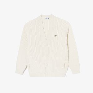 라코스테 LACOSTE 남성 립 조직 롱기장 가디건AH190E-53N