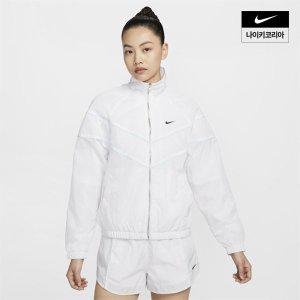 [매장정품] 나이키 NIKE 브랜드관 여성 스포츠웨어 UV 바람막이 윈드러너 우븐 풀집 재킷 FV6305-100